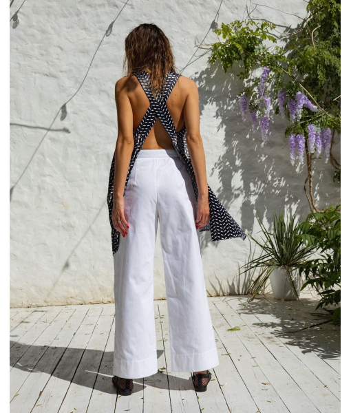Assymetric cotton trousers (white)