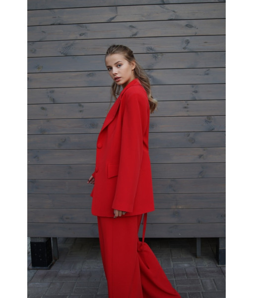 Stylish oversized suit (red, black, beige)