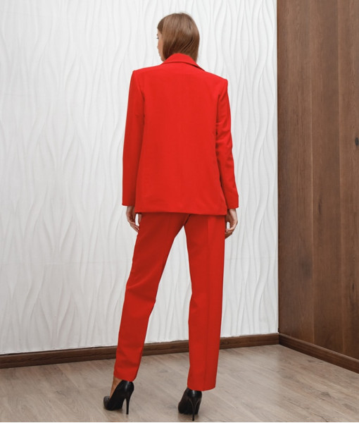 Red pants with an arrow