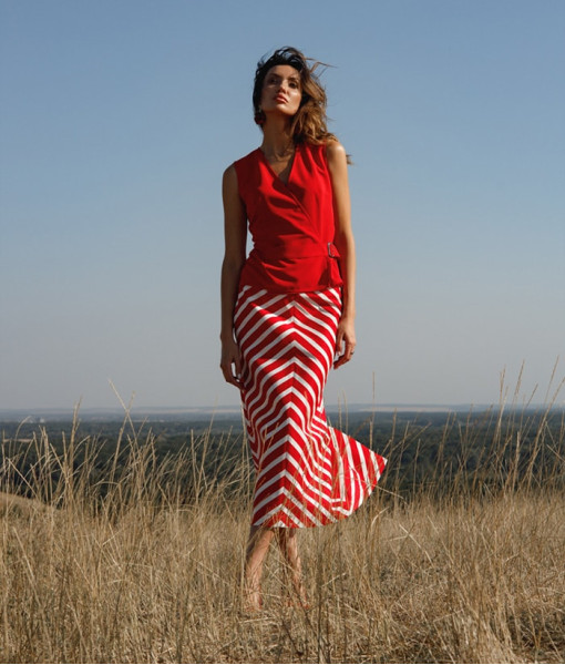 A red skirt with a white stripe
