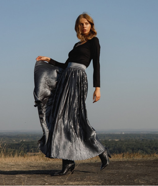The pleated skirt is light