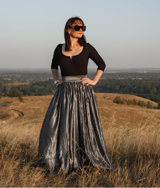 The pleated skirt is light