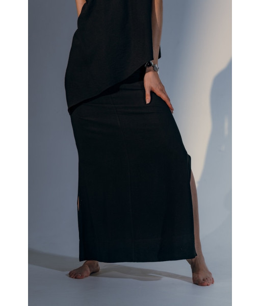 Linen skirt (black, gray, white)