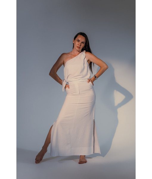 Linen skirt (black, gray, white)