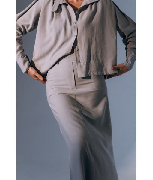 Linen skirt (black, gray, white)