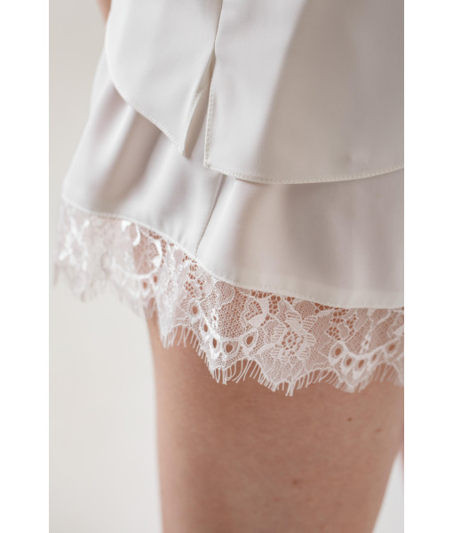 Crepe silk shorts (cream)