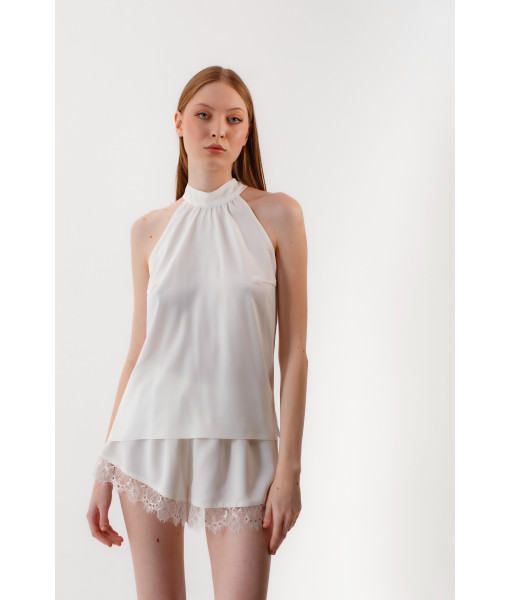 Crepe silk top (cream)