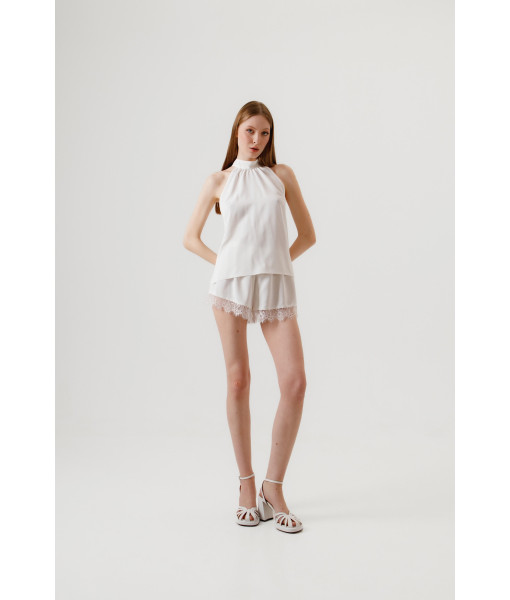 Crepe silk top (cream)