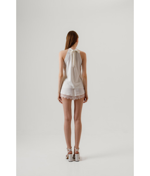 Crepe silk top (cream)