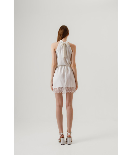 Lace mini skirt (white)