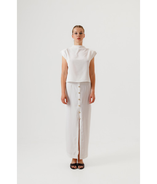Button-down skirt (white)