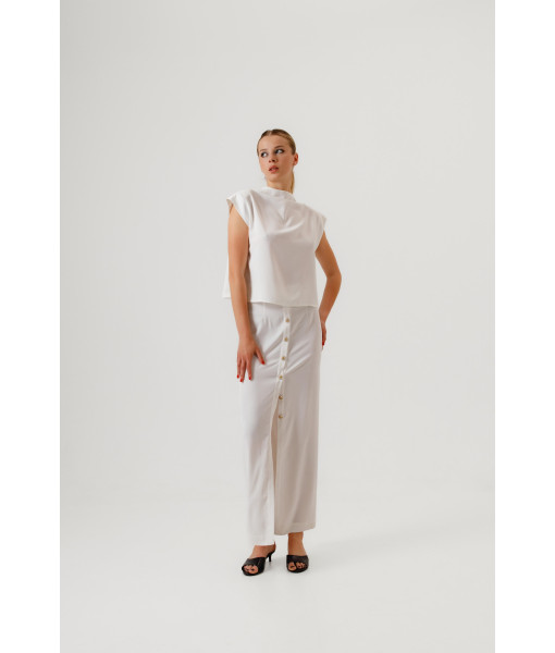 Button-down skirt (white)