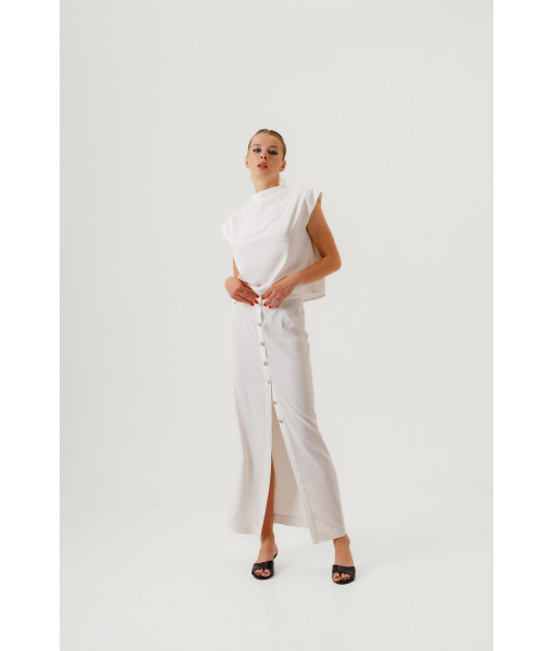 Button-down skirt (white)