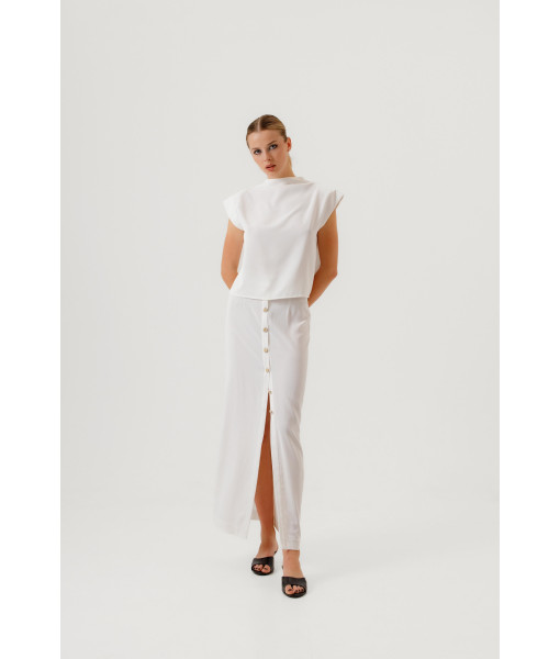 Crepe silk top (white)