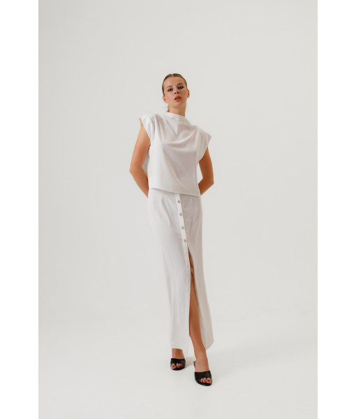 Button-down skirt (white)
