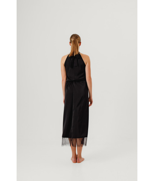 Midi skirt with lace (black)