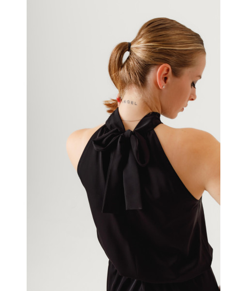 Crepe silk top (black)