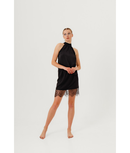Lace mini skirt (black)