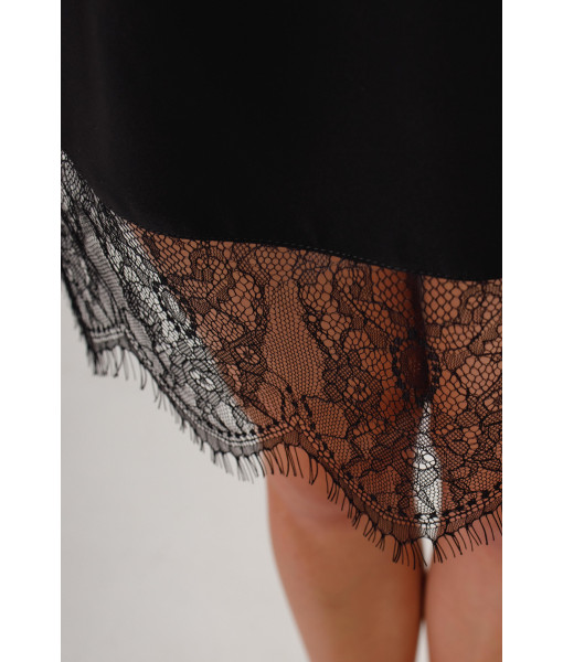 Lace mini skirt (black)