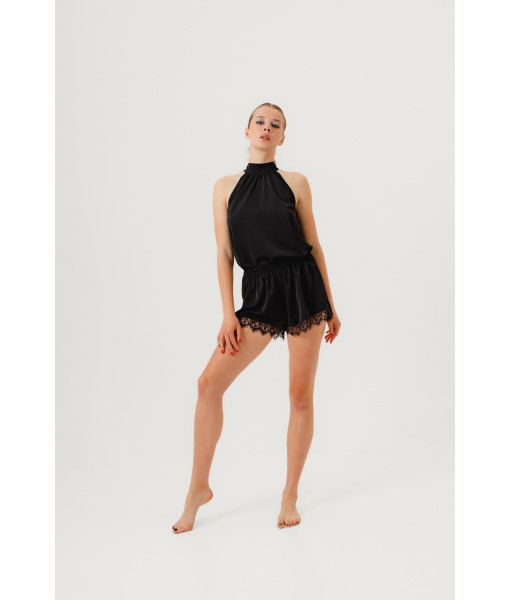 Crepe silk top (black)