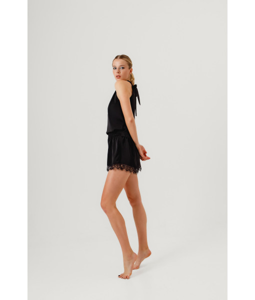 Crepe silk top (black)
