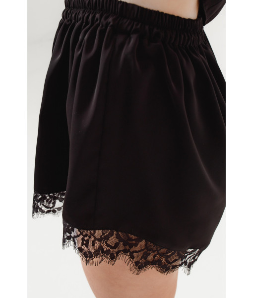 Crepe silk shorts (black)