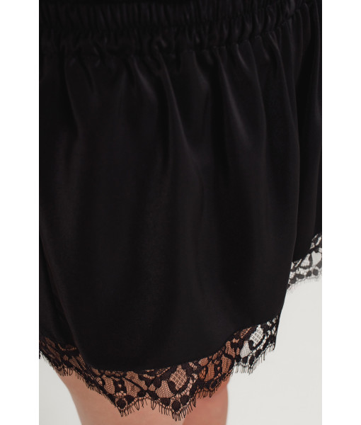 Crepe silk shorts (black)