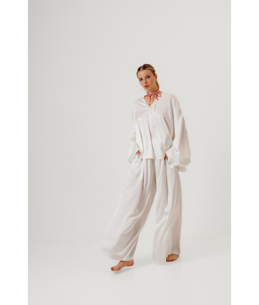 Armani silk palazzo pants (white)