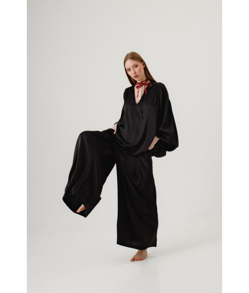 Armani silk palazzo pants (black)