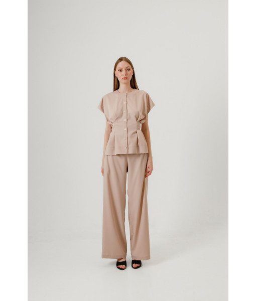 Palazzo pants made of suit fabric (beige)