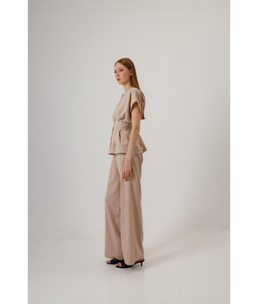 Palazzo pants made of suit fabric (beige)