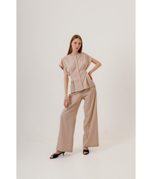 Palazzo pants made of suit fabric (beige)