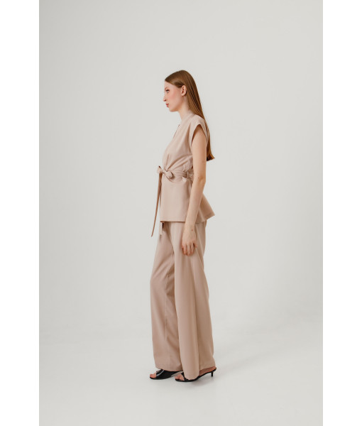 Kimono-style vest (beige)