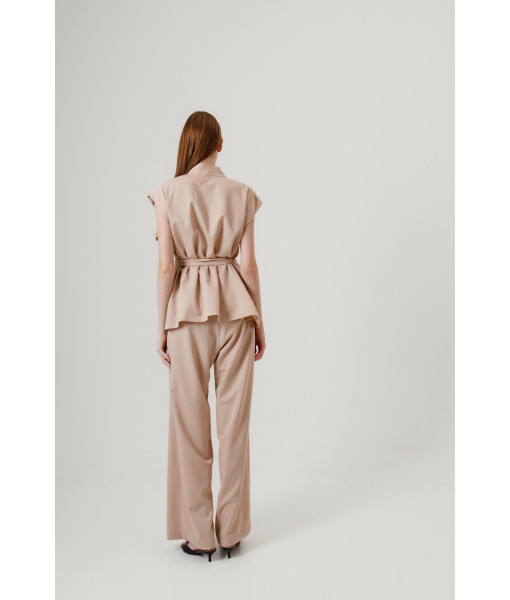 Kimono-style vest (beige)