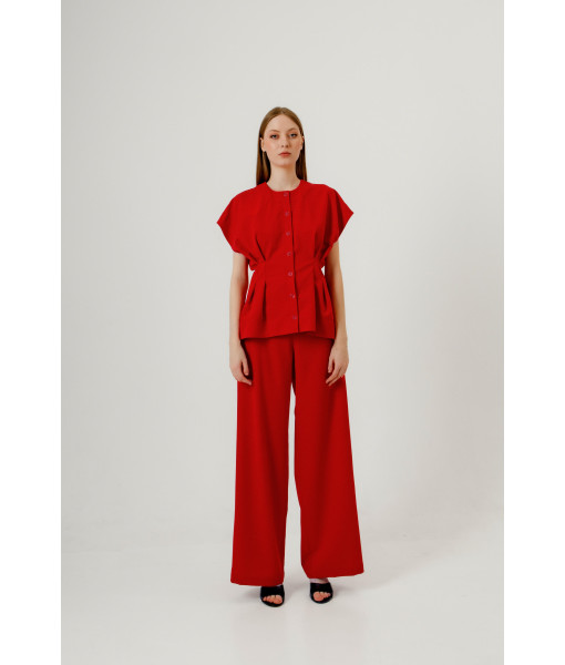 Palazzo pants made of suit fabric (red)