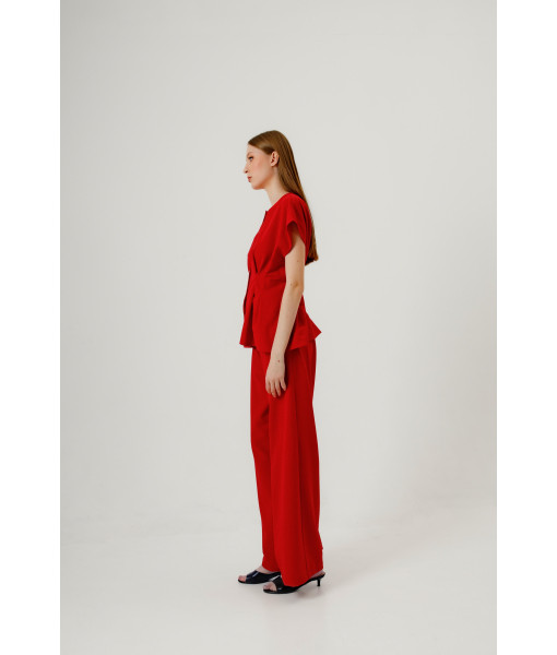 Palazzo pants made of suit fabric (red)