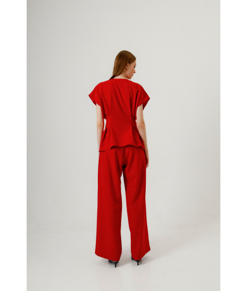 Palazzo pants made of suit fabric (red)