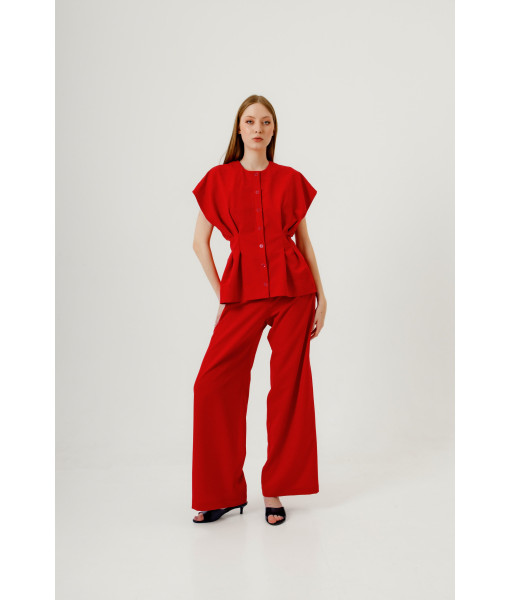 Vest with drawstrings (red)