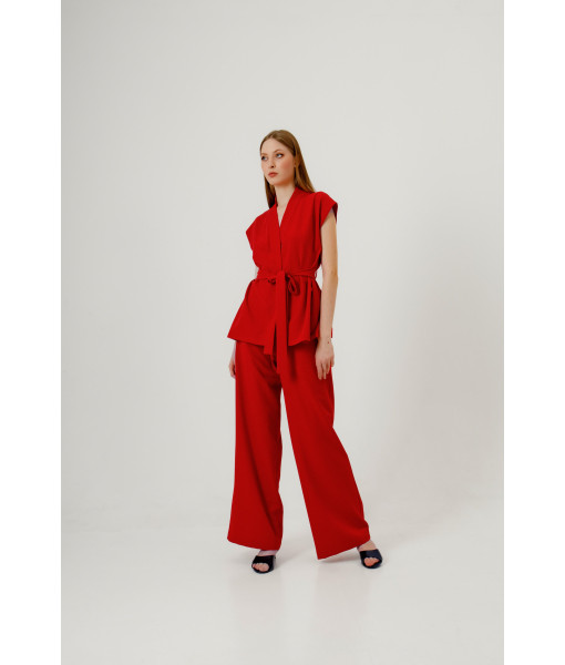 Kimono-style vest (red)