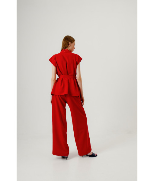 Kimono-style vest (red)