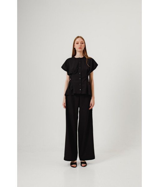 Palazzo pants made of suit fabric (black)