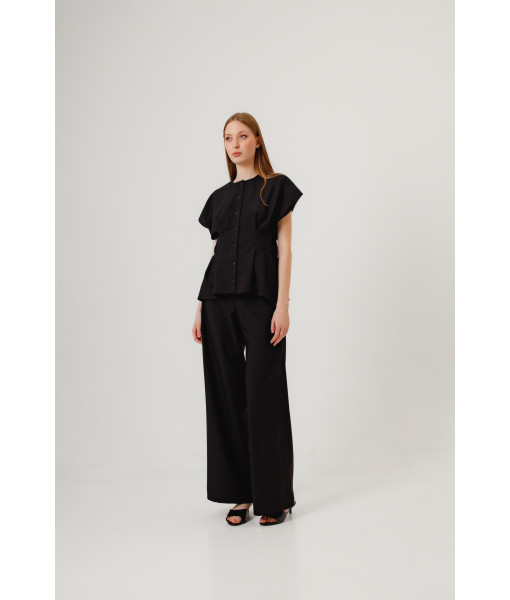 Palazzo pants made of suit fabric (black)