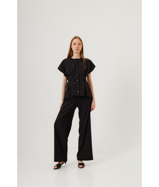Palazzo pants made of suit fabric (black)
