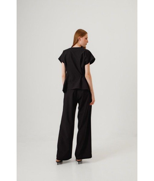 Palazzo pants made of suit fabric (black)