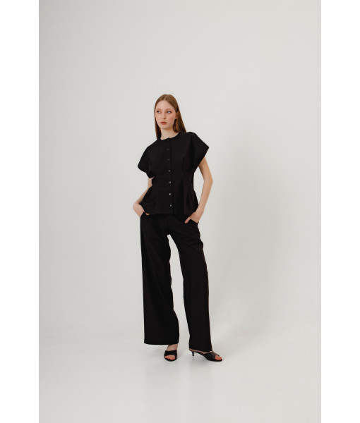 Palazzo pants made of suit fabric (black)