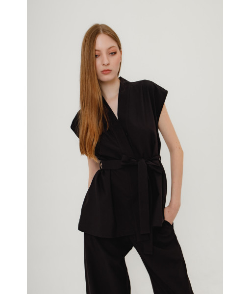 Kimono-style vest (black)
