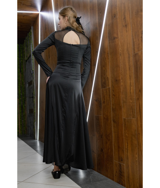 silk dress with mesh