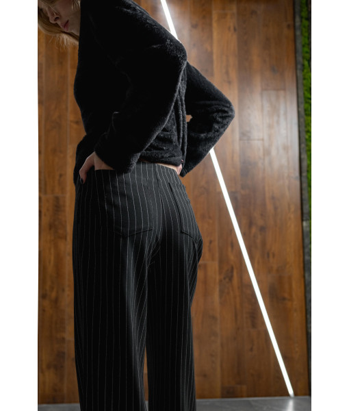 Classic striped pants (black)