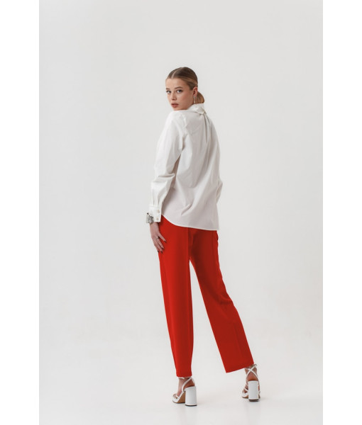 Stylish cotton shirt (cappuccino,white)