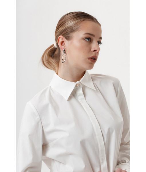 Stylish cotton shirt (cappuccino,white)